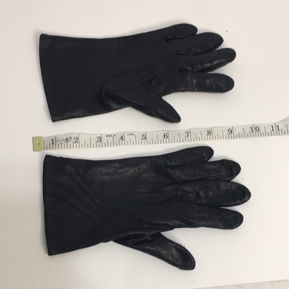 GENUINE Leather Women Black Gloves Size S - Picture 8 of 12